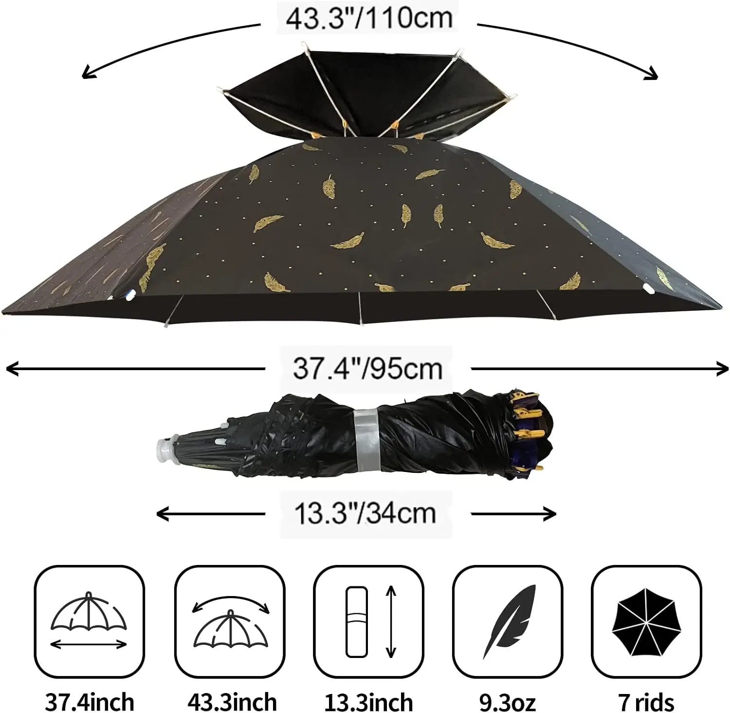 Umbrella Hat Folding Adjustabl - Golf Umbrella Large ulasan dan harga