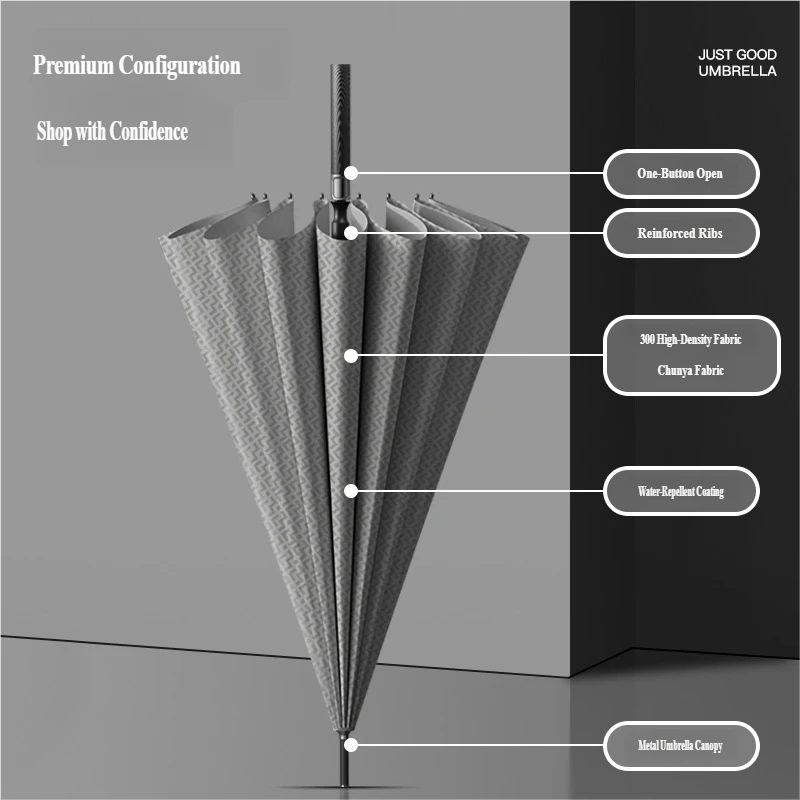 16-Rib Automatic Carbon Fiber  - Golf Umbrella Large ulasan dan harga
