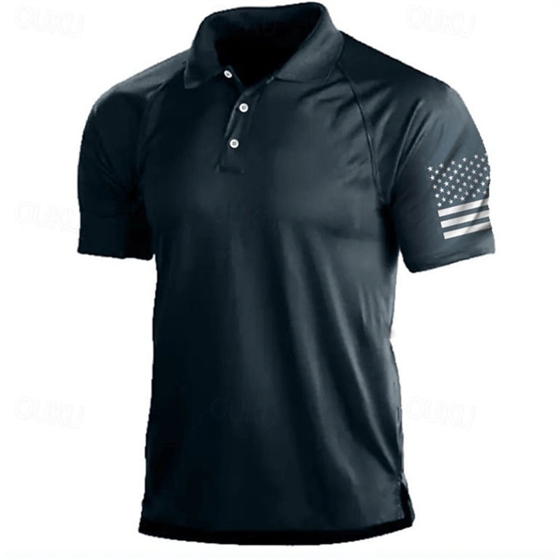 3D Print USA Flag Pattern Polo - Golf Equipment For Sale ulasan dan harga