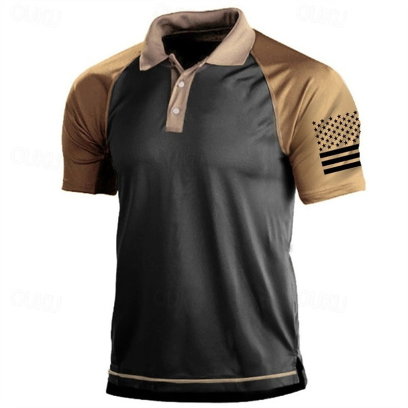 3D Print USA Flag Pattern Polo - Golf Equipment For Sale ulasan dan harga